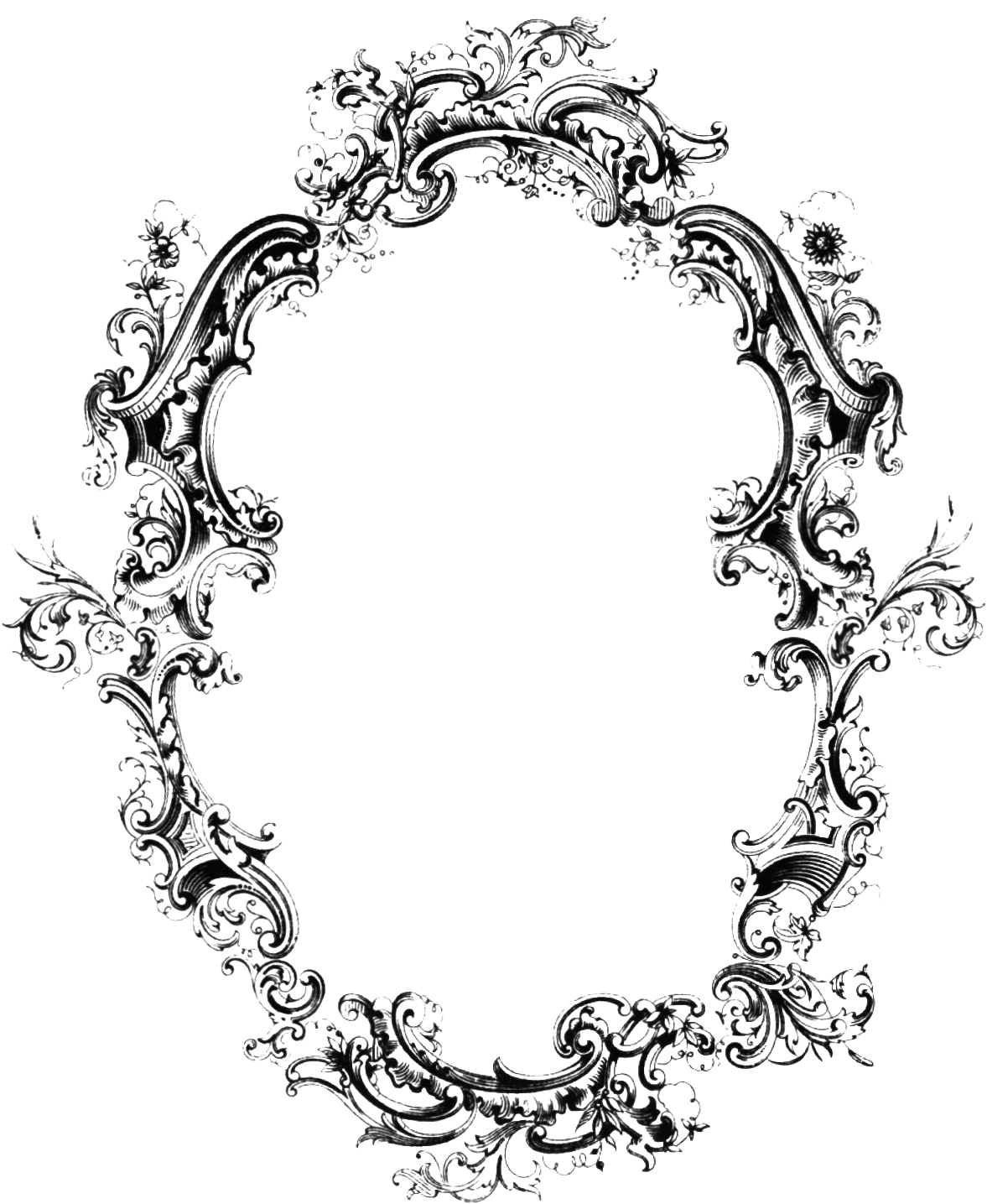 Vector Wreath Victorian - Victorian Border Frame Png (1177x1435), Png Download