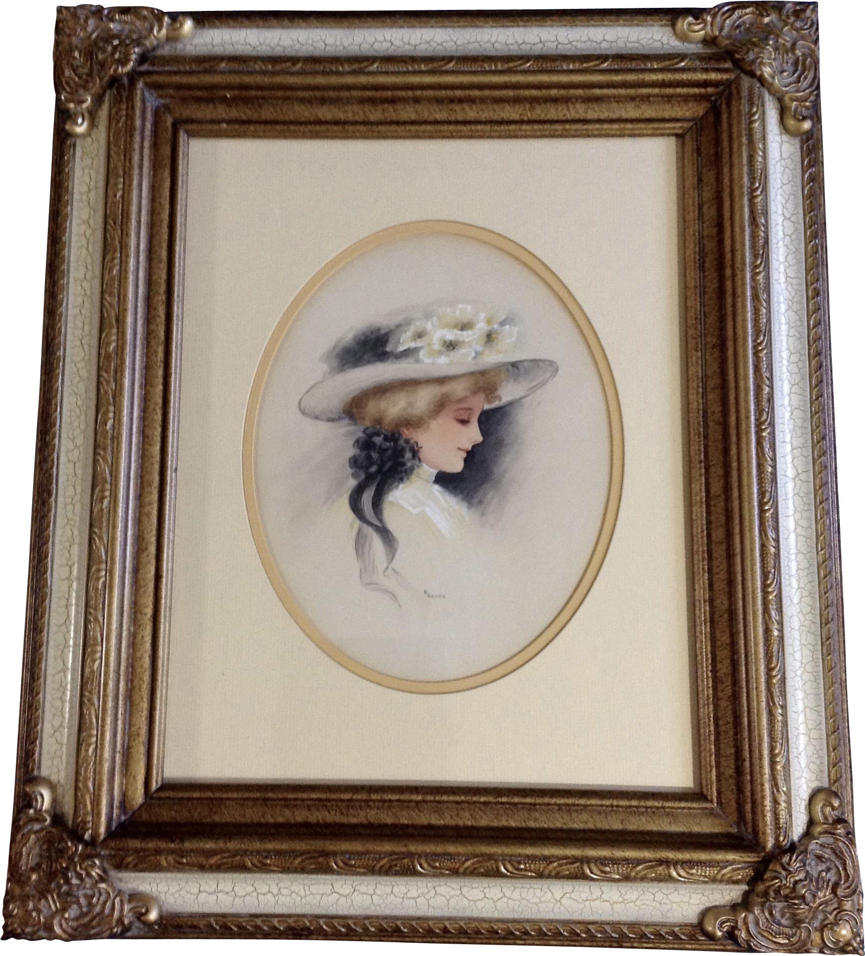 B Brown, Watercolor Painting Victorian Lady Portrait - Watercolor Painting (1936x1936), Png Download