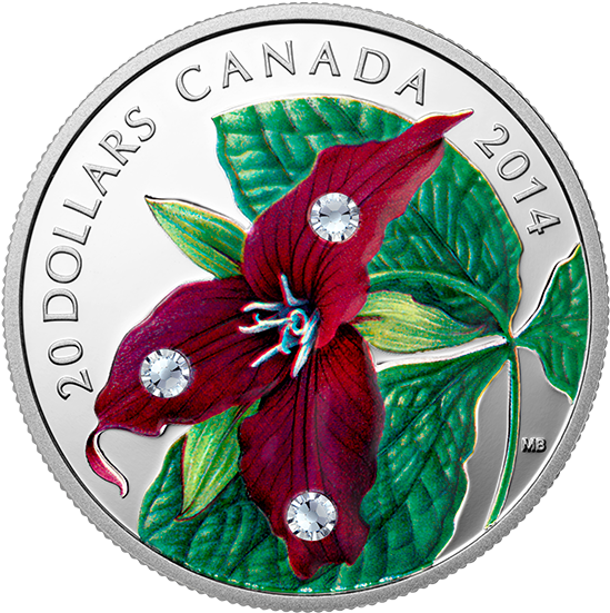 Fine Silver Coin - 2014 Fine Silver 20 Dollar Coin - Crystal Series: Red (570x570), Png Download