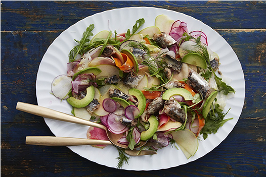 Shaved Vegetable And Arugula Salad With Kefir-chia - Vegetable (665x350), Png Download