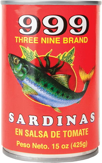 999 Tall Sardine Tomato Sauce - Sardines 999 (640x640), Png Download