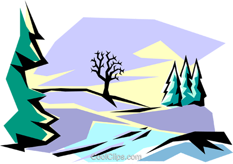 Winter Scene Royalty Free Vector Clip Art Illustration (480x338), Png Download