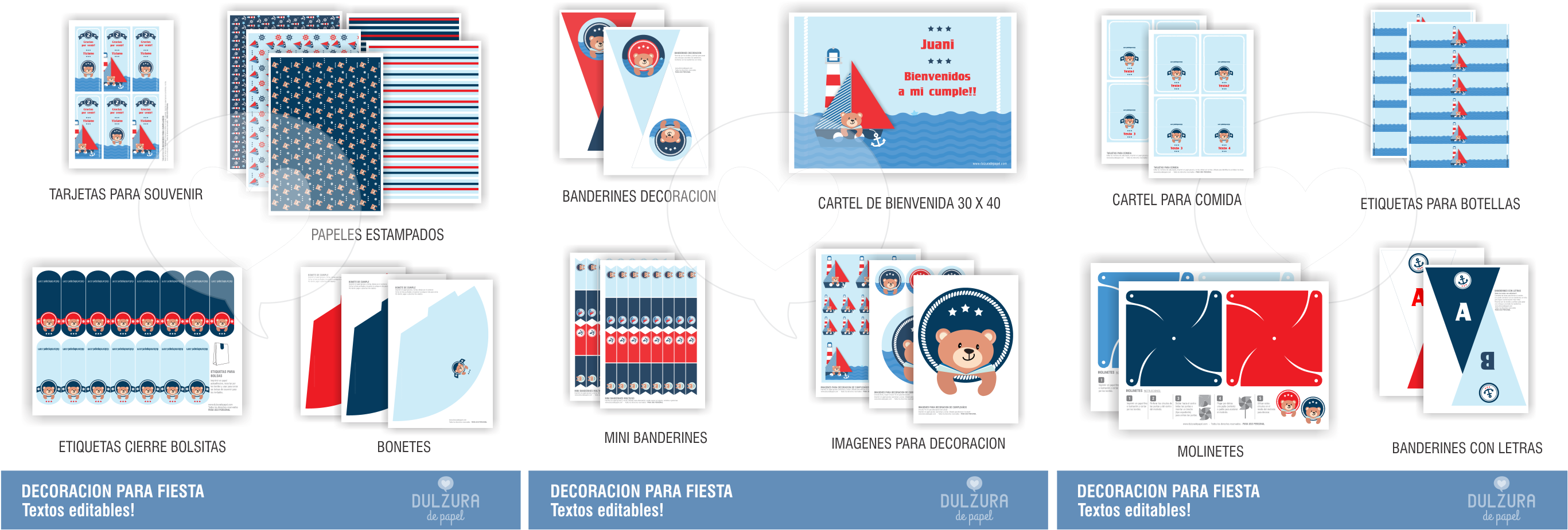 Candy Bar Osito Marinero Decoracion Para Fiestas - Decoracion Fiesta Osito Marinero (2732x938), Png Download