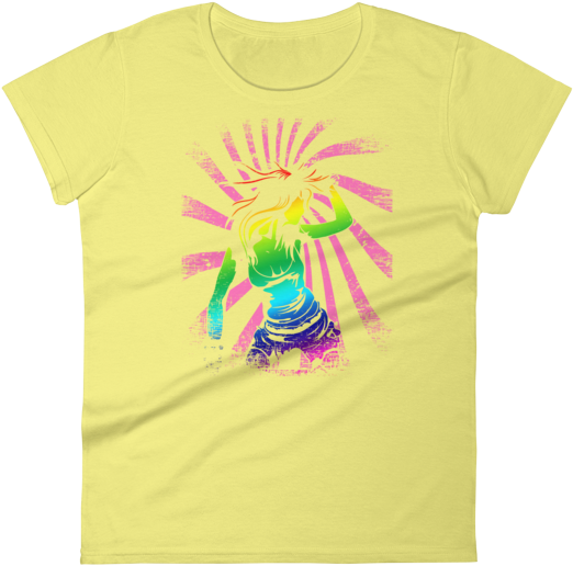 “rainbow Dancing Woman” Women's T Shirt - T-shirt (600x600), Png Download
