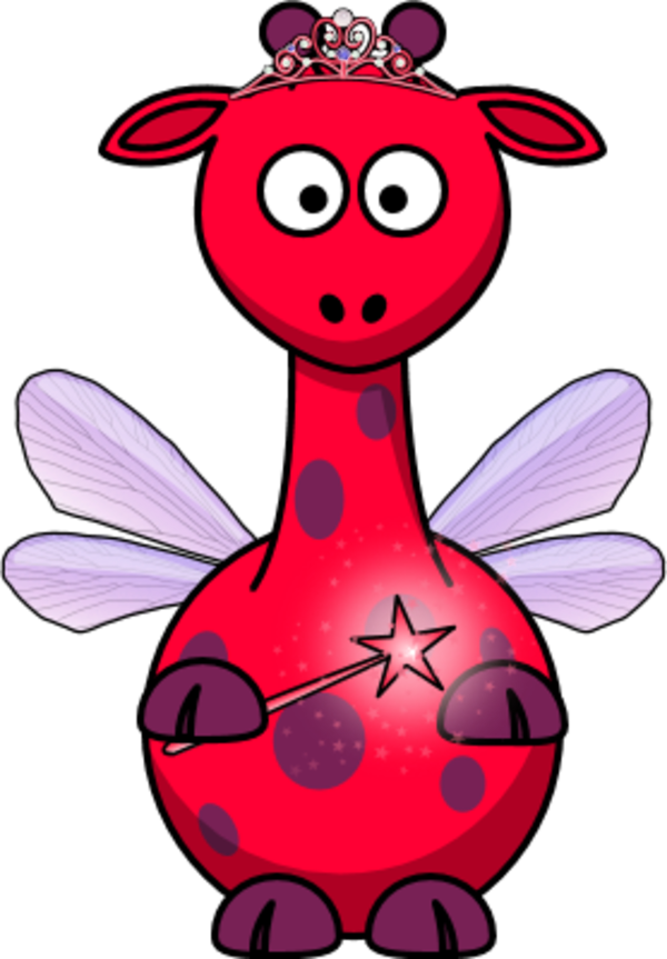 Giraffe As A Fairy - Clip Art (600x863), Png Download