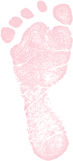 Babyfeet Pink Left - Heart (264x553), Png Download