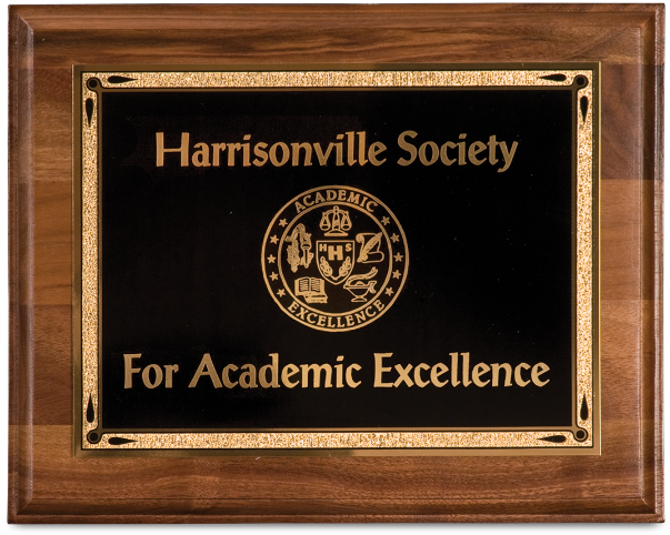 Walnut Plaques W/ Teardrop Plate (675x675), Png Download