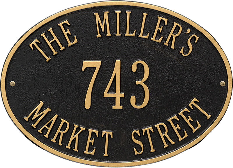 Hawthorne Oval Standard Wall Address Plaque, Three - Custom House Plaque-hawthorne Oval - Standard Lawn (800x576), Png Download