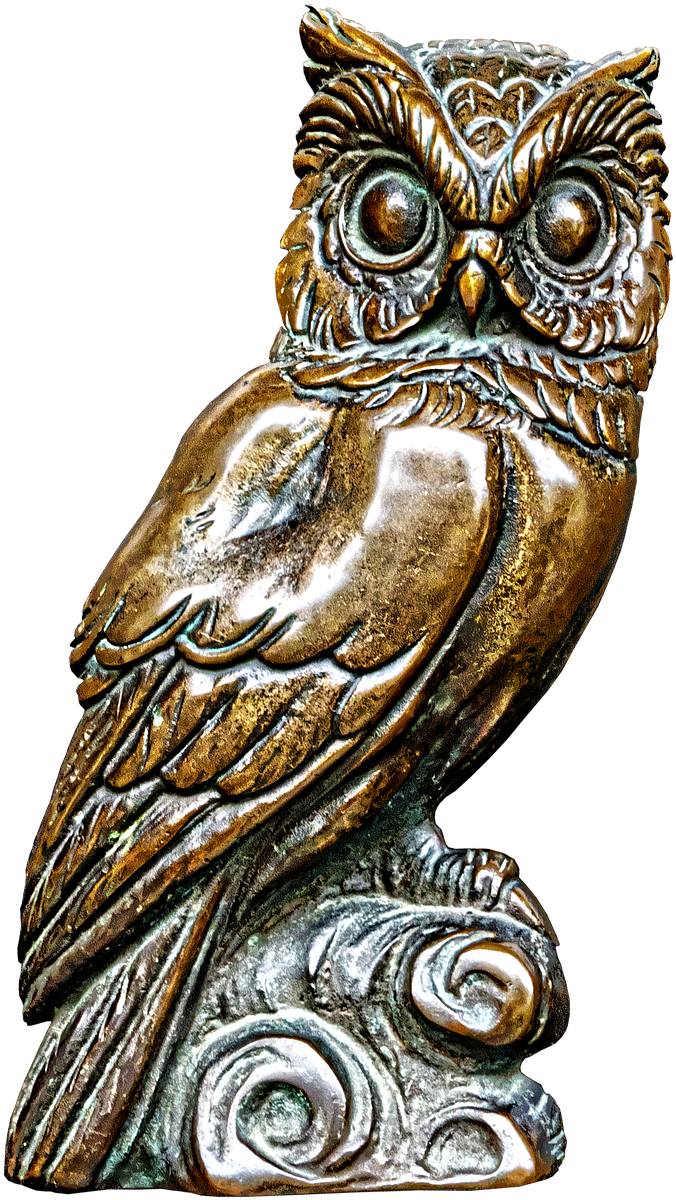 Owl,bronze Figure,decoration Decoration,depend - Bronze (816x1280), Png Download