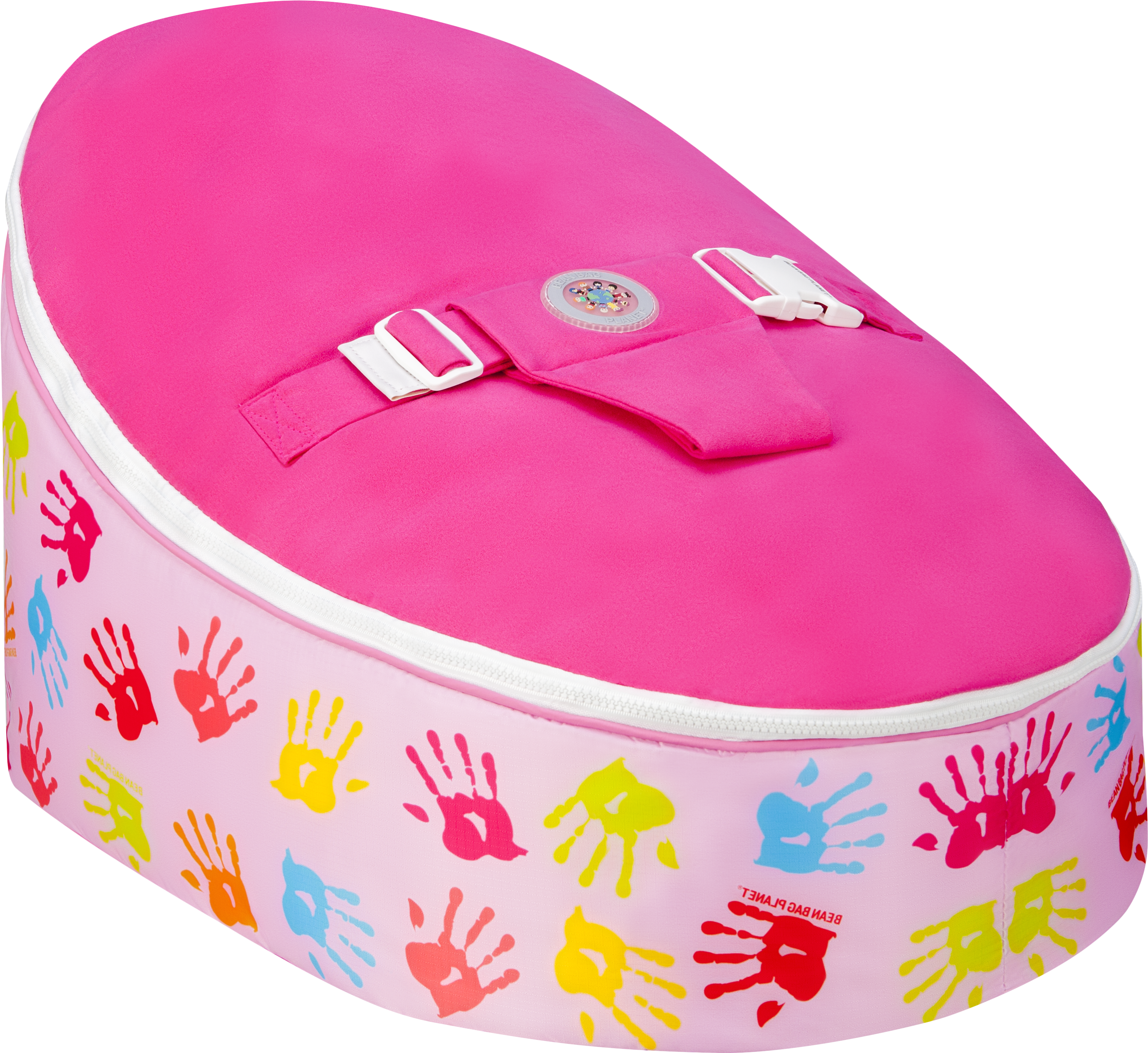 Pink Hands Baby Bean Bag - Baby Bean Bag Girl (3623x3159), Png Download