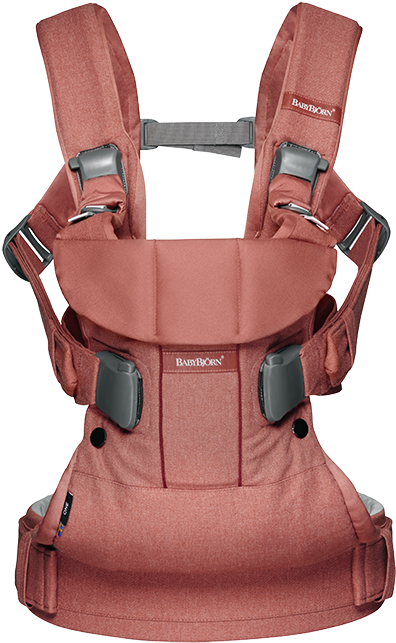 Babybjörn Baby Carrier One In Terra-cotta Pink Cotton - Baby Bjorn Baby Carrier One - Terracotta Pink Cotton (680x680), Png Download