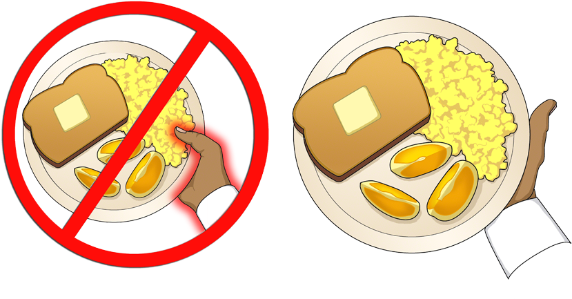 Don't Place Your Thumb On The Edge Of The Plate - Table Top No Smoking Signs (900x527), Png Download