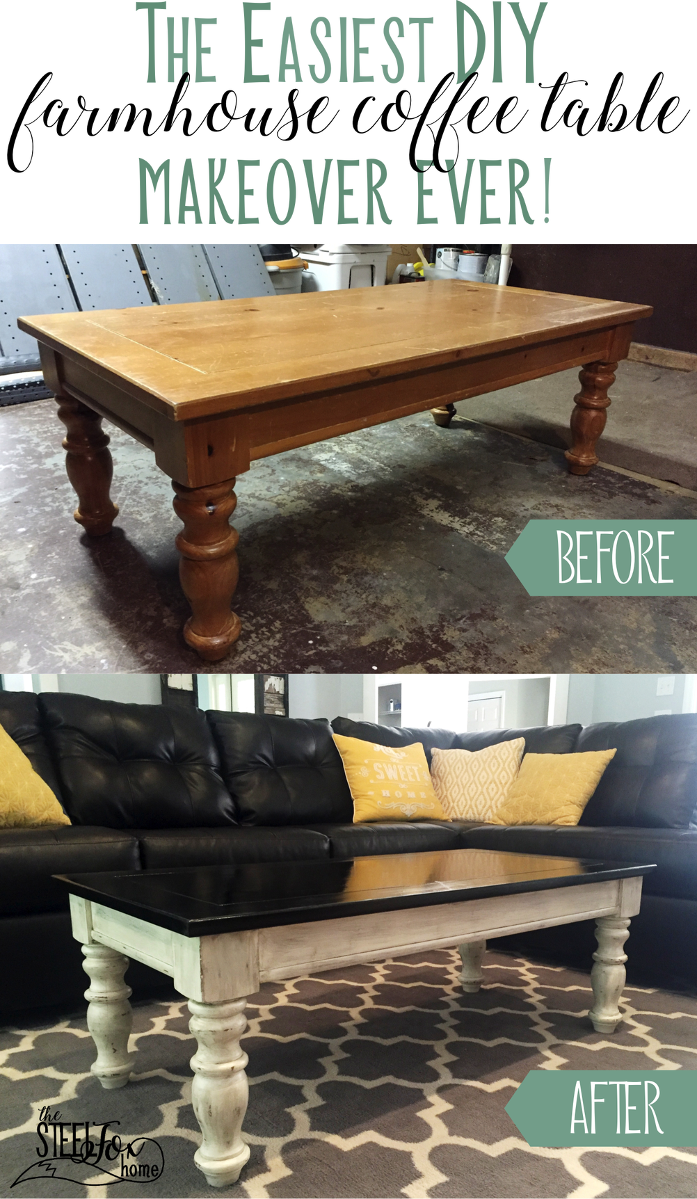 Easy And Inexpensive Farmhouse Style Coffee Table Makeover - Coffee Table (1002x1724), Png Download
