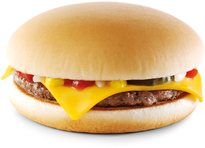 Sandwich - Cheese Burger Mc Donalds (443x327), Png Download