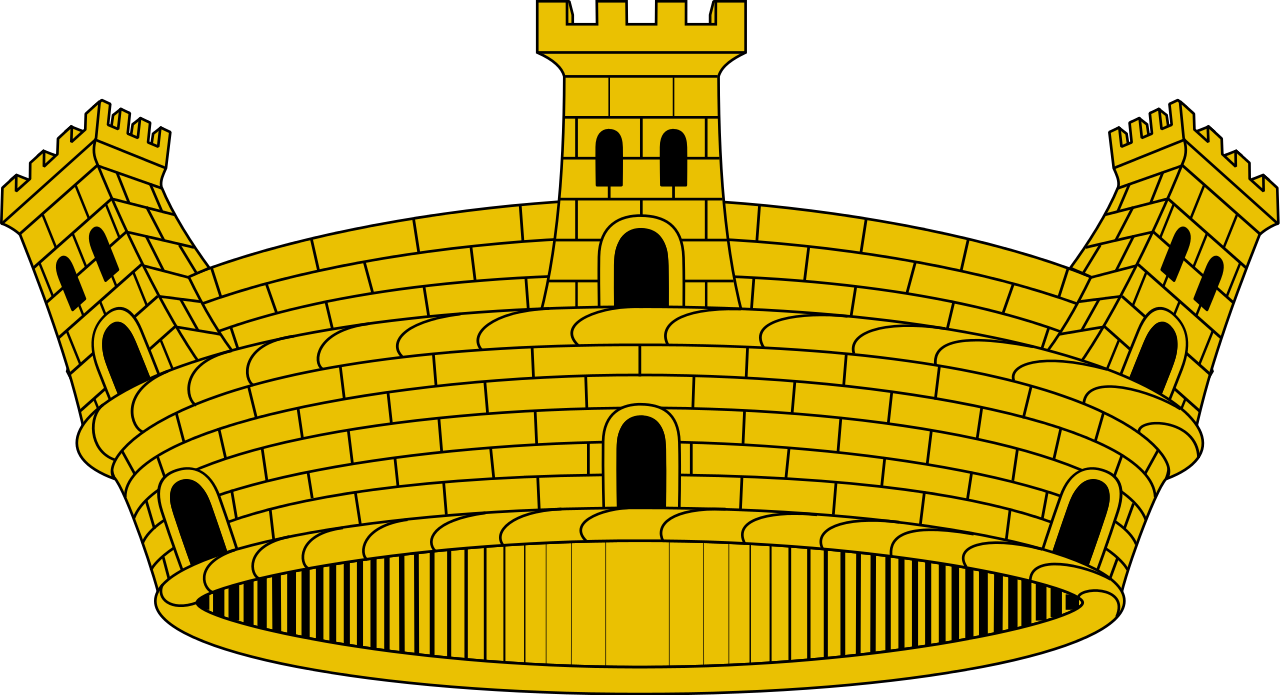 File - Corona Mural - Pueblo - Svg - Escudo Calafell (1280x695), Png Download