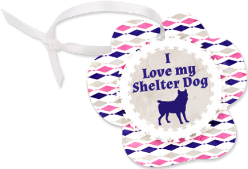 4449-paw Print Ornament 2 Sided W/white Ribbon - White Ribbon (500x554), Png Download