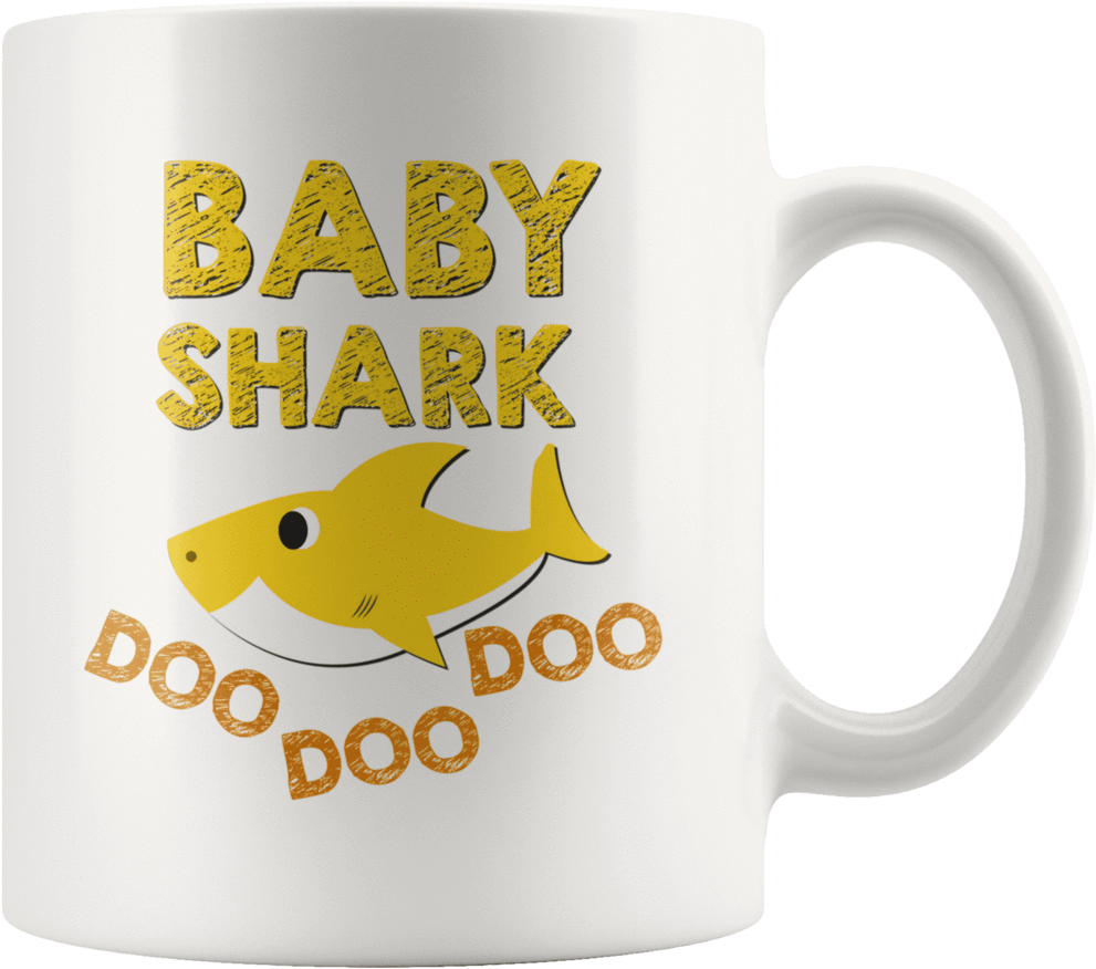 Custom Designed Baby Shark Coffee Mug - Mug (1024x1024), Png Download