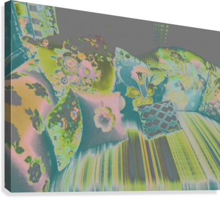 Sofa & Pillows Subtle Abstract Canvas Print - Floral Design (429x386), Png Download