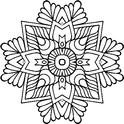 A Mosaic Mandala Coloring Page - Mosaico Para Colorir (600x470), Png Download