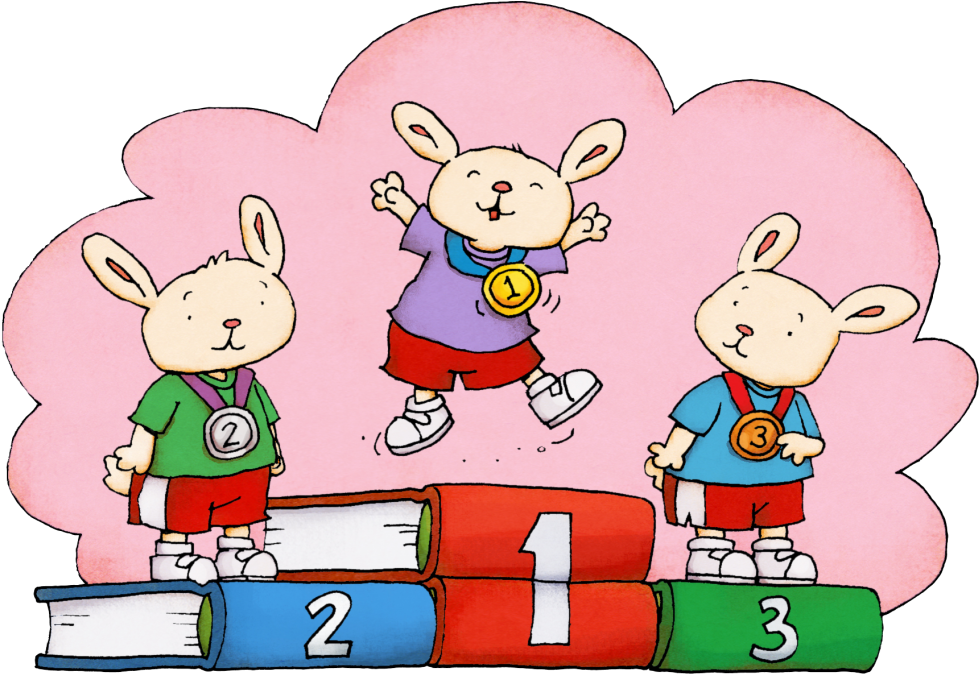 Cartoon Of Rabbits Winning Olympic Medals - Nevada County, California (1024x754), Png Download