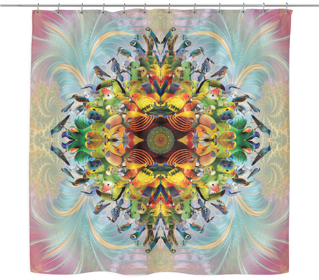 Bird Mandala Shower Curtain- Cool Animal Shower Curtains (1024x1024), Png Download