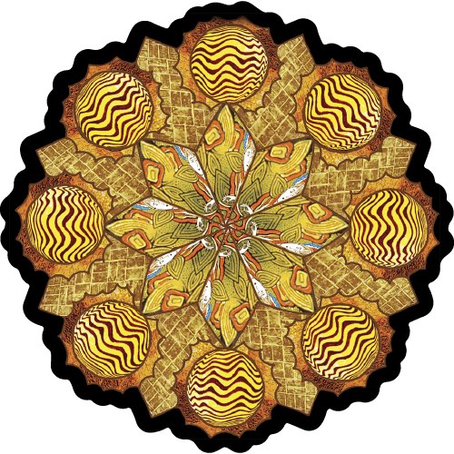 Illumination Mandala Mini Sticker - Music (500x500), Png Download