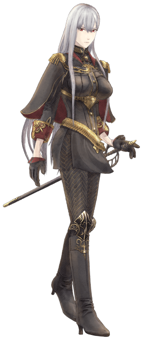 A Young Female Soldier With Long Silvery Hair And Red - Selvaria Bles (294x689), Png Download