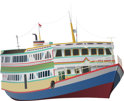 Drawn Boat Ferry Boat - Ferry Boats Vector (400x325), Png Download