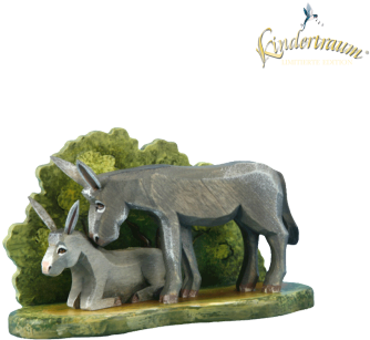 "2 Donkeys" - Figurine (390x390), Png Download