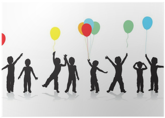 Silhouette Party Children (400x400), Png Download