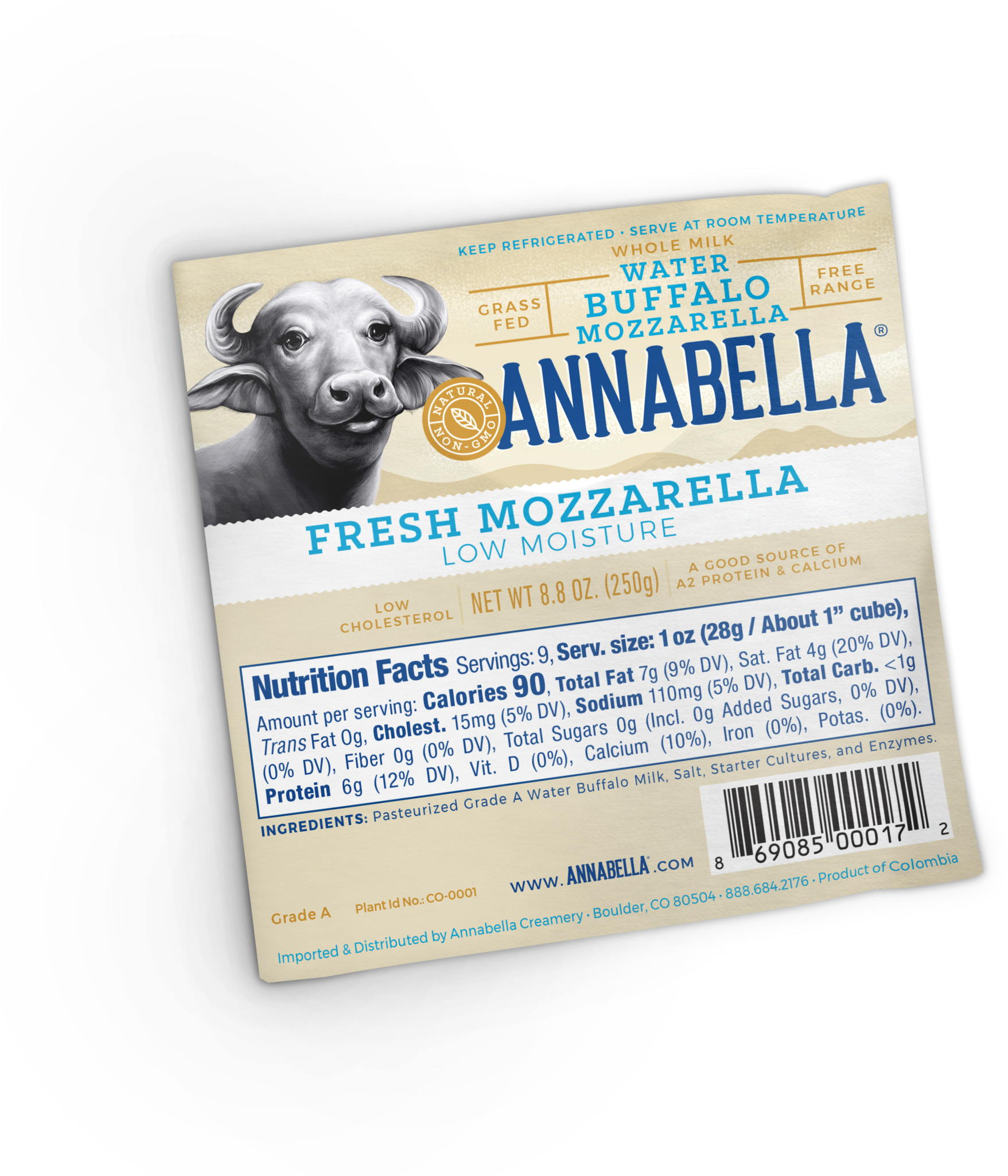 Water Buffalo Mozzarella Rich In High Quality A2 Protein - A2 Milk (2048x2048), Png Download