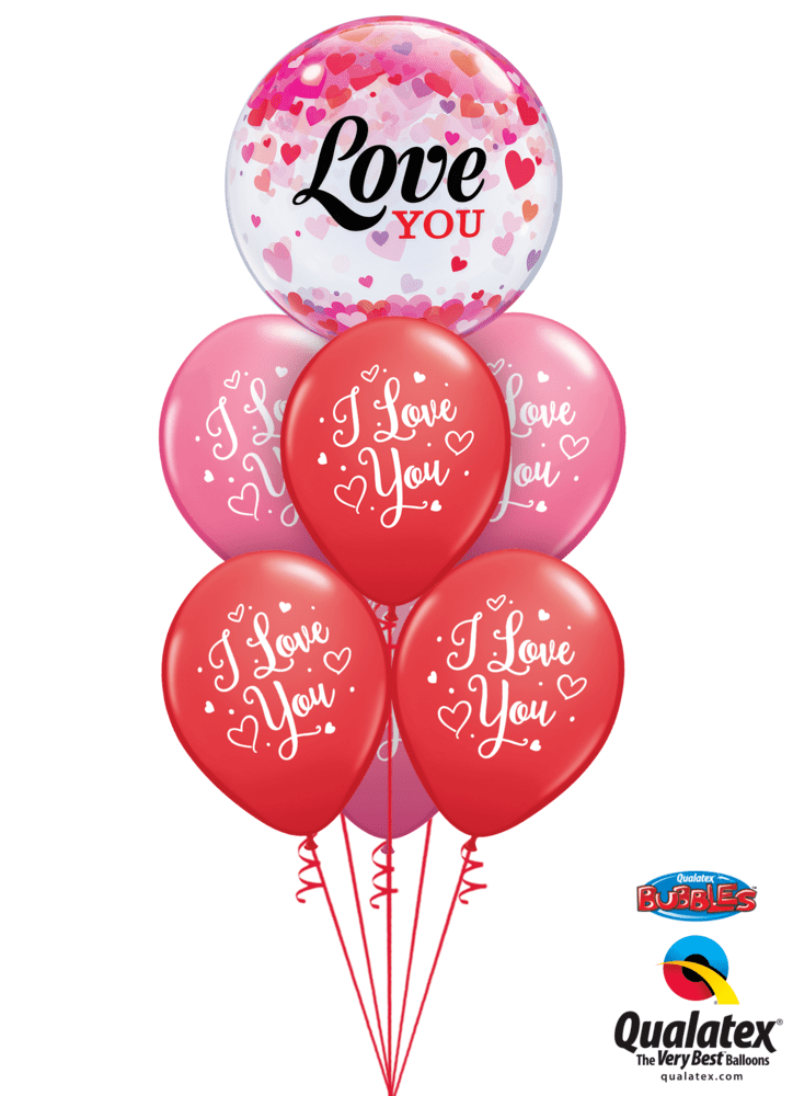 Love You Confetti Hearts Luxury - 15cm Qualatex Latex Quicklink Blush 50 Count (724x1000), Png Download