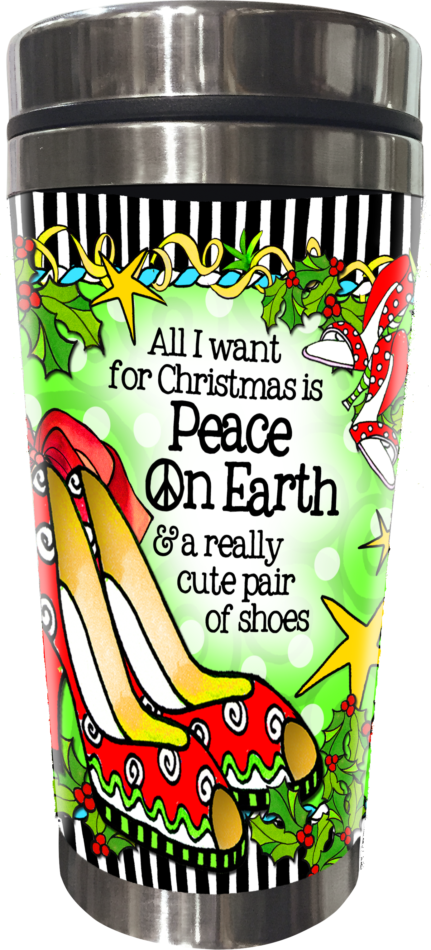 All I Want For Christmas Is Peace On Earth & A Really - 'rise Travel Mugs By Suzy Toronto - 'rise (1554x3182), Png Download