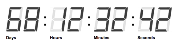 Flexible Configuration - Digital Countdown Clock Png (580x330), Png Download