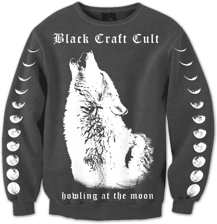 Wolf Howl - Crewneck - Crew Neck (977x1000), Png Download