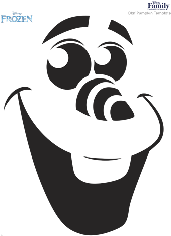 Disney Halloween Pumpkin Carving Template - Olaf Pumpkin Stencil (350x477), Png Download