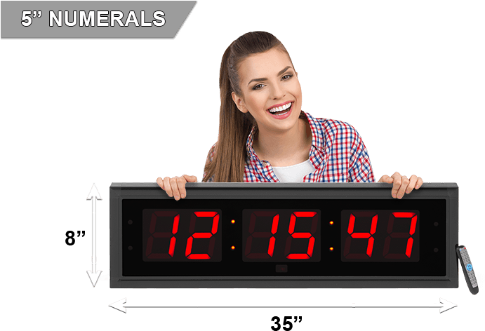 Extra Large 5″ Led - Clock (800x527), Png Download