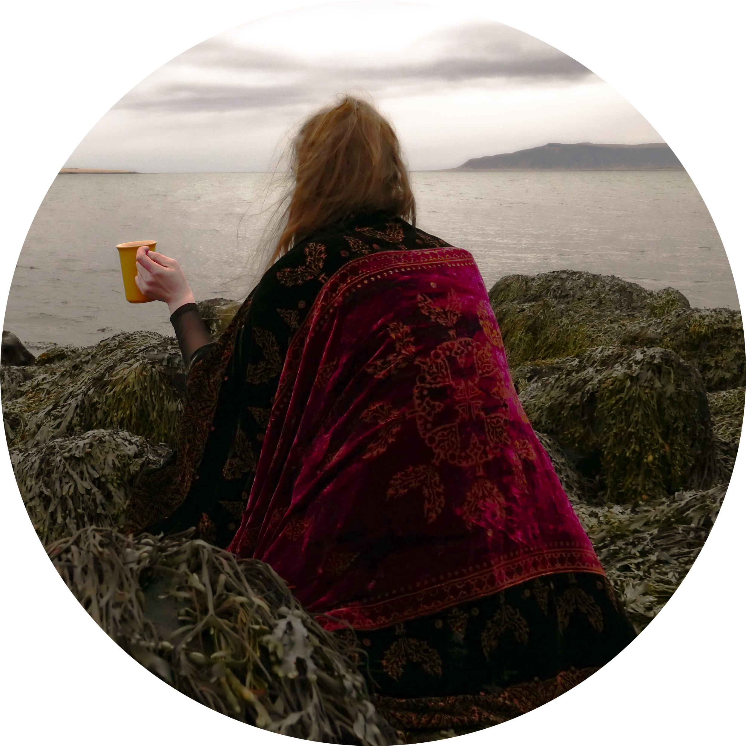 Seaside Cup Sitting Back 2 - Girl (2636x2506), Png Download