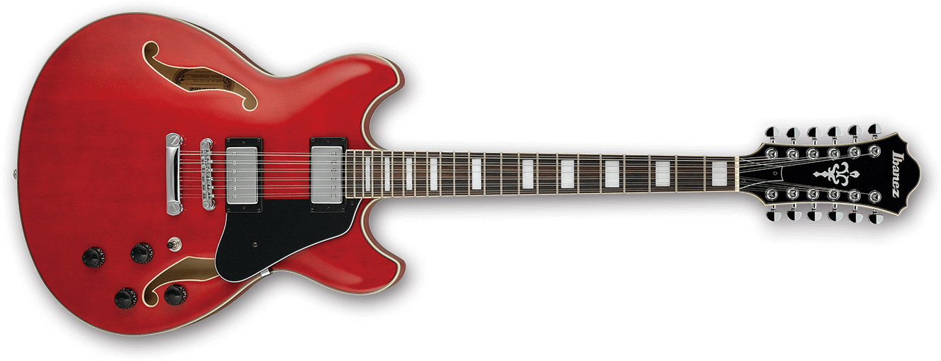 Ibanez Artcore As7312 12 String Transparent Cherry - Ibanez As73 Artcore 12-string Semi-hollow Electric (1340x528), Png Download