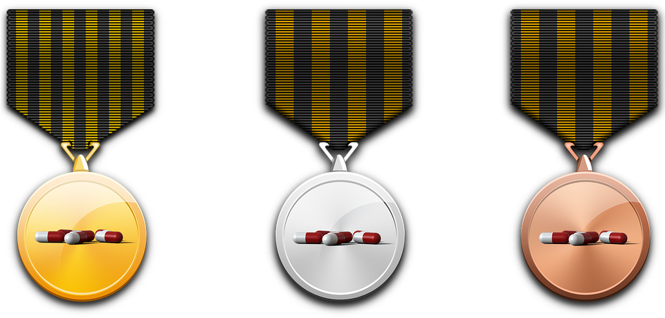 Medal, Gold Medal, Silver Medal, Bronze Medal, Award - Contoh Emas Perak Perunggu (960x640), Png Download