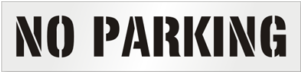 6″ No Parking Stencil - Smartsign Polyethylene Reusable Stencil, Legend No (500x300), Png Download