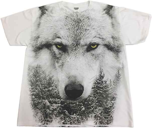 All Over Print Polyester T-shirt - Lone Wolf Art (750x958), Png Download