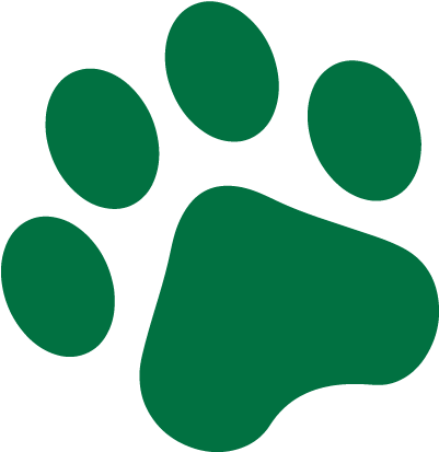 Contáctanos - Huella De Perro Verde (414x413), Png Download