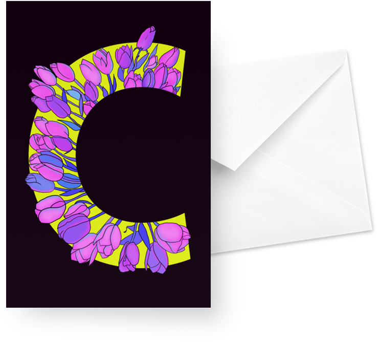 Cartão Monograma Floral C De Eveline Pezzinina - Monogram (800x800), Png Download