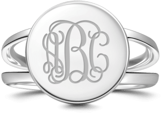 Anel Gravável De Lei Prata - Monogram Rings Soufeel Personalised Engravable Ring (380x380), Png Download