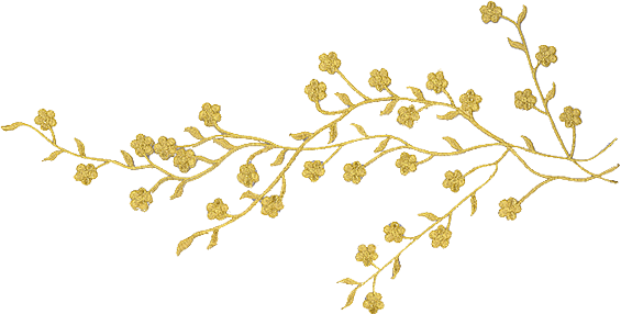 Flores Douradas Em Png - Ramo De Flores Douradas Png (565x286), Png Download