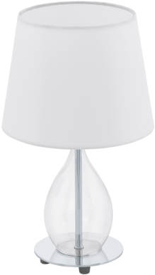 Lámpara De Mesa Pantalla Blanca / Gris - Eglo Lighting 94682 Rineiro Table Lamp Chrome (400x400), Png Download