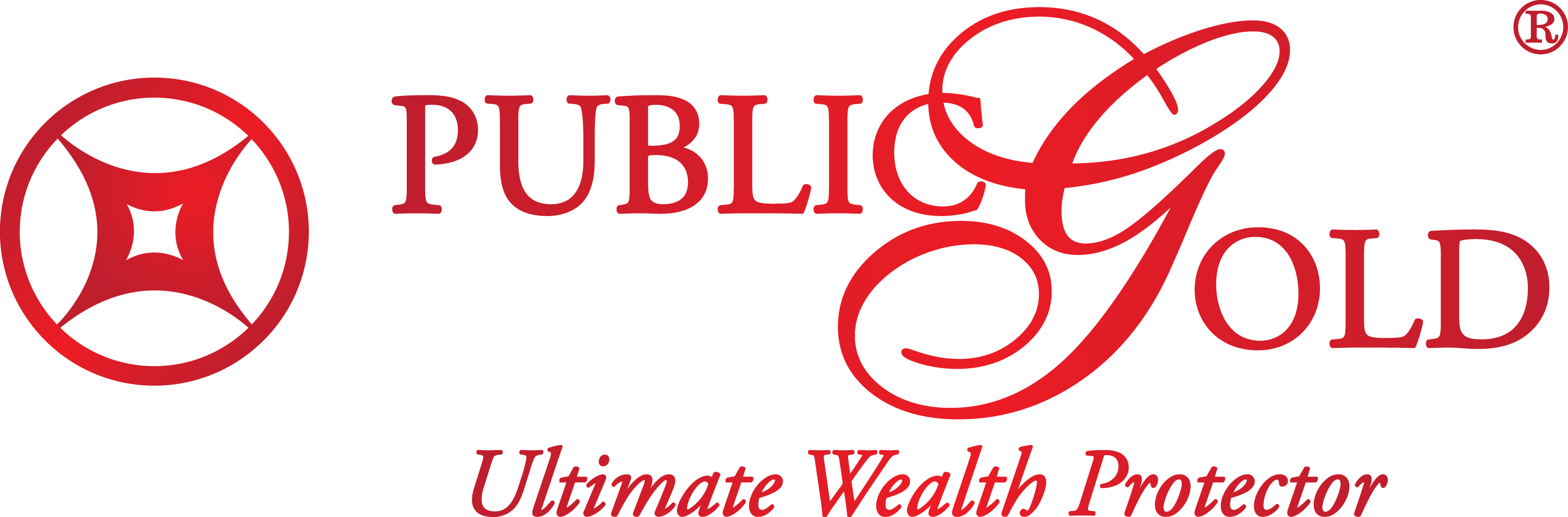 Public Gold Logo-maroon - Public Gold Logo (3134x1036), Png Download