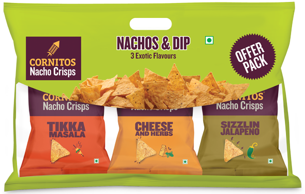 Nachos & Dip Combo Pack - Cornitos Nachos Crisps, Cheese N Herbs, 150g (660x422), Png Download