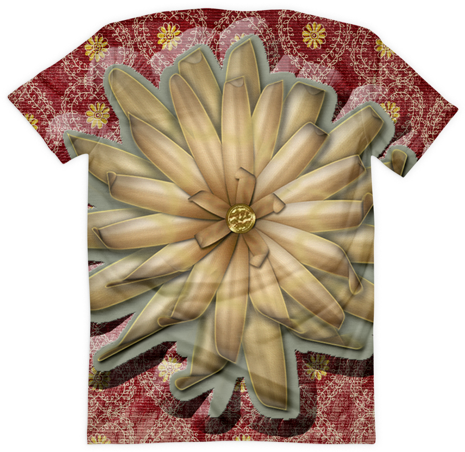 Golden Flower Sublimation T-shirt Being Me - Shades Of Brown Flowers Journal - Jennifer (1000x1000), Png Download